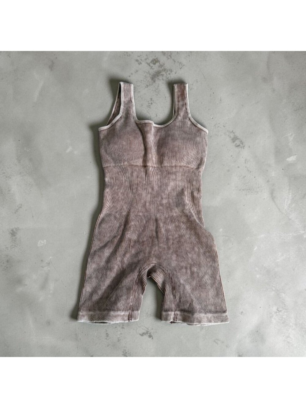 ZENANA Brown Burnished Stretch Bodysuit Size L/XL
